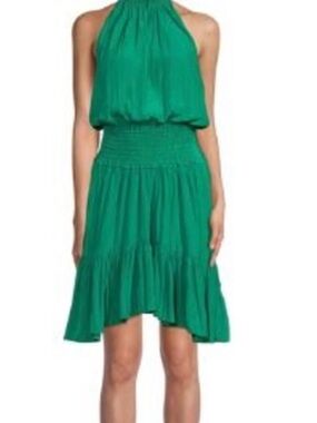 Alc Cody smocked mini dress 6 spring green